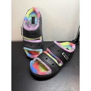 Crocs Classic Cozzzy Spray Dye Sandal Size Womens 7 Mens 5 Slip On Shoes